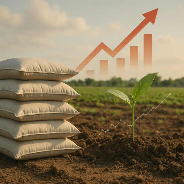 Importações brasileiras de fertilizantes atingem 2,99 milhões de toneladas em julho, alta de 31,3% em relação ao mês anterior